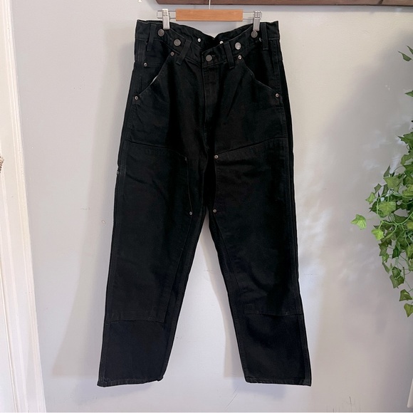 Vintage Black High-Waisted Carpenter Jeans 36x32 - Picture 1 of 7
